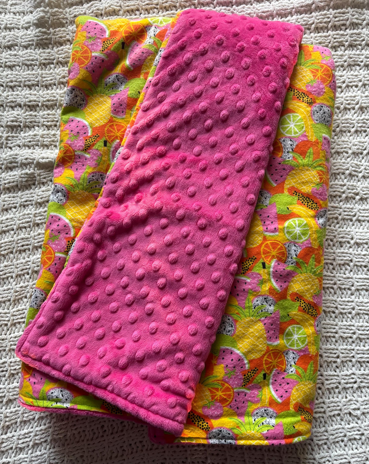 Tutti Frutti Baby Blanket | Tropical Fruit Minky Plush Cuddle Blanket