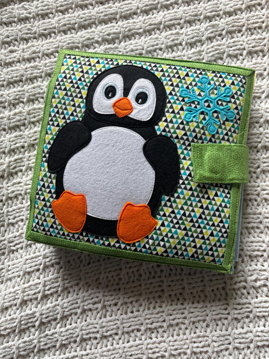 Playful Penguin Felt Busy Book | Montessori Toddler Sensory Activity Travel Toy