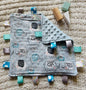 Elephant Minky Tag Blanket | Soft Sensory Security Lovey for Babies
