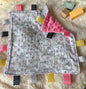 Hippo Flannel Minky Tag Blanket | Sensory Lovey Security Item