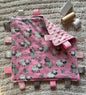 Pink Sheep Flannel Minky Tag Blanket | Sensory Security Lovey